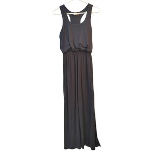 Derek Heart Blouson Maxi Dress, fitted gathered waist, XS, Sleeveless racerback